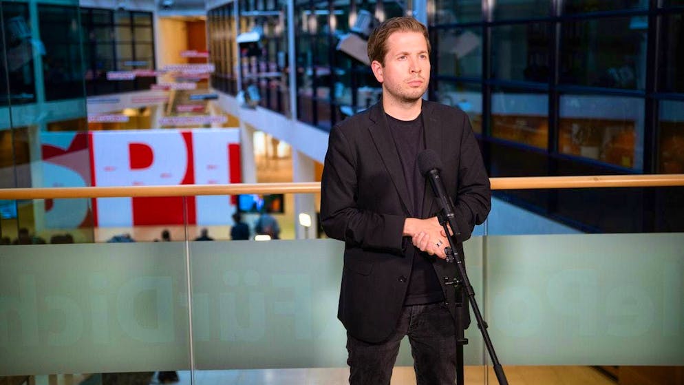 Kevin Kühnert, SPD General Secretary during an interview at the SPD headquarters, the Willy Brandt House, after the state elections in Saxony and Thuringia.