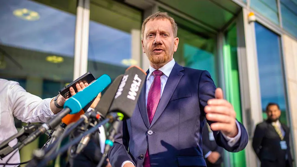 Michael Kretschmer (CDU), Minister President of Saxony, arrives at the federal CDU committee meetings after the state elections in Saxony and Thuringia. Photo: Michael Kappeler/dpa