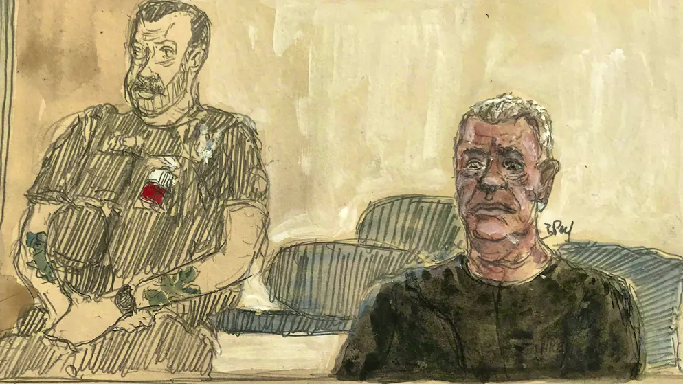 A heinous crime: In France, a man (right) is on trial for having his wife raped by dozens of men for years.