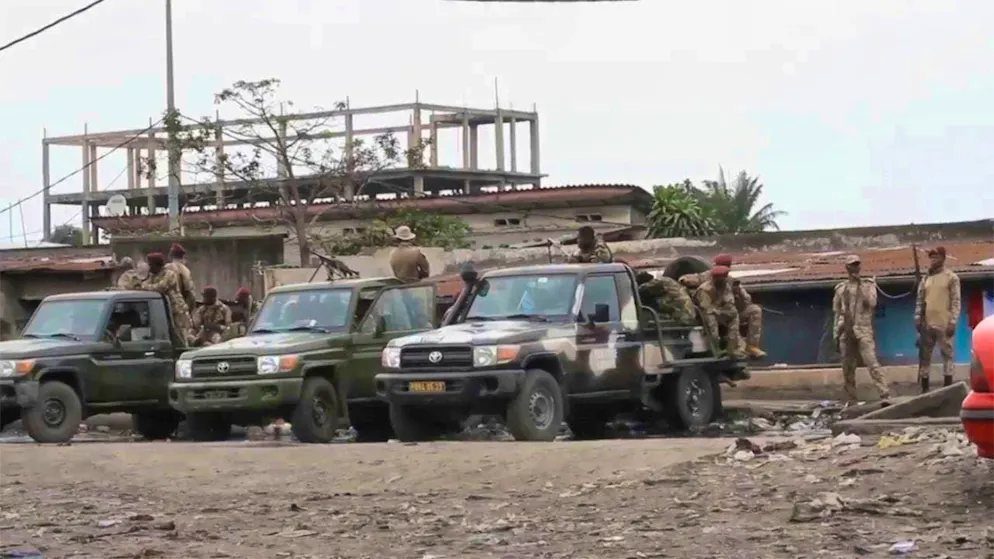 State security forces outside Makala prison in Kinshasa, Democratic Republic of Congo, after an attempted prison break. Photo: Uncredited/AP
