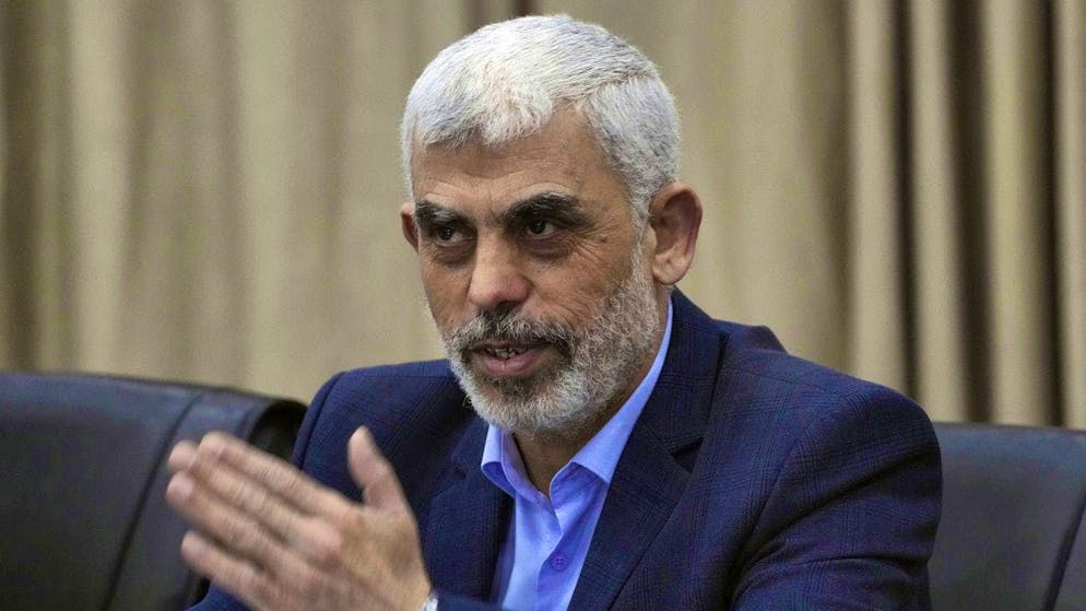 Jihia al-Sinwar, Hamas chief in Gaza, in his office in Gaza City on April 13, 2022.