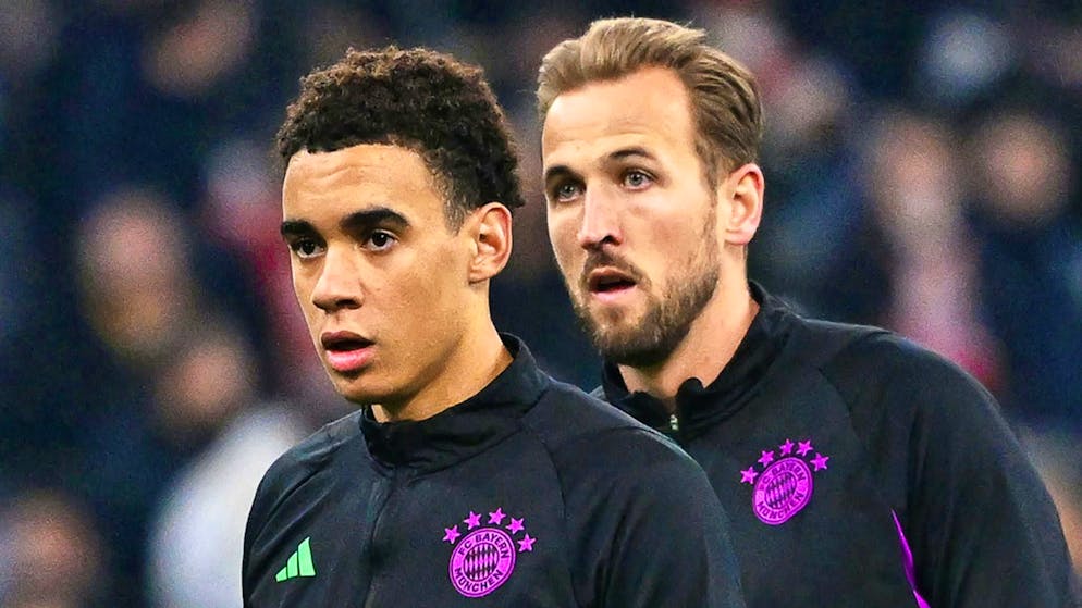 Jamal Musiala (left) is missing from the list of candidates for the Ballon d'Or. Harry Kane has made it onto the list.