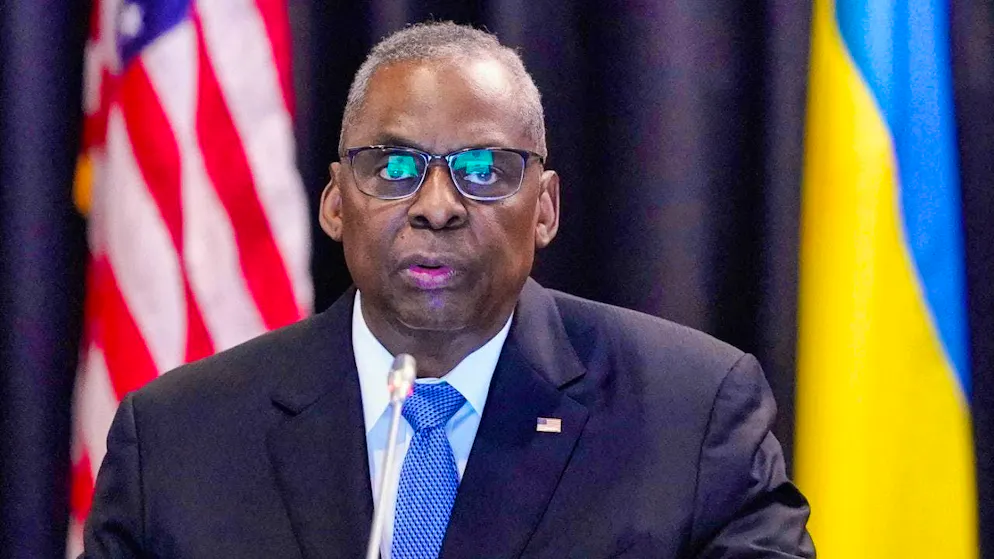 ARCHIVE - Lloyd Austin, US Secretary of Defense, sits at the US-led Ukraine Contact Group meeting at Ramstein Air Base. Photo: Uwe Anspach/dpa