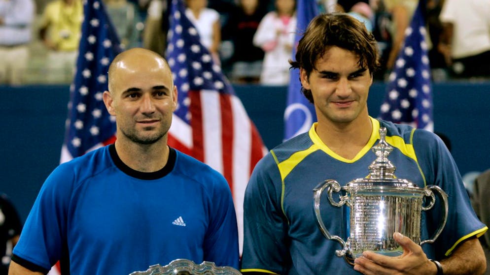 Two Jugendfreude wollen Geschichte schreiben - Gallery. Auch Andre Agassi lost in the 2005 US Open Final against Roger Federer