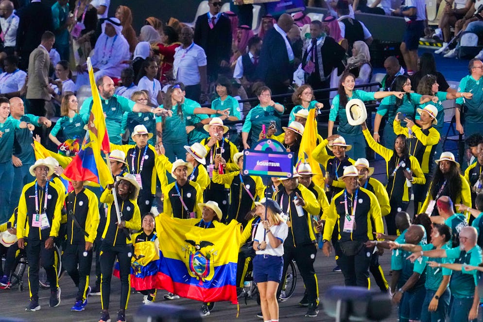 La delegazione dell'Ecuador durante la cerimonia d'apertura dei Giochi paralimpici di Parigi