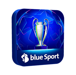 blue Sport Packshot mit dem UEFA Champions League Pokal