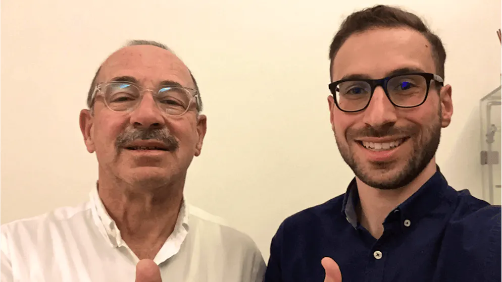 Alexis Weil, founder of Senior@Work, with his father.