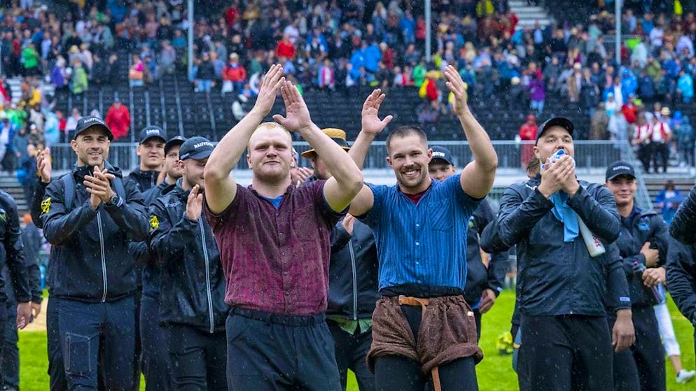 Staudenmann and Hiltbrunner celebrate sensational co-festival victory - Gallery. The 19-year-old and the 24-year-old celebrate a co-victory at the anniversary festival in Appenzell.