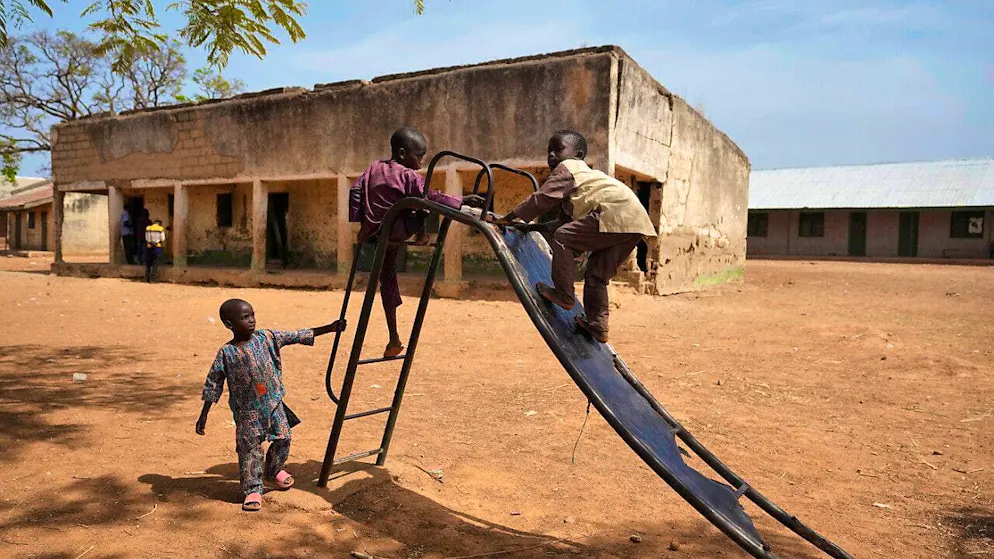 ARCHIVE - Children play in a school in Kaduna, Nigeria, where children have been abducted. Photo: Sunday Alamba/AP/dpa