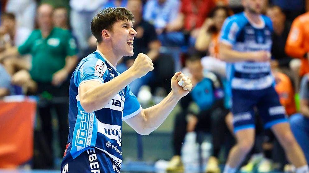 Luca Sigrist led HC Kriens-Lucerne to victory over champions Kadetten Schaffhausen with 15 goals.