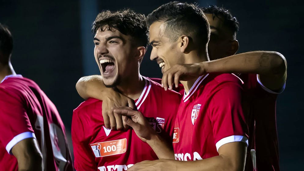 Kevin Bua (à droite) et Theo Bouhlarhem après le 2-0.