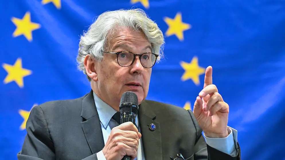 Elon Musk a qualifié samedi l'ex-commissaire européen au Numérique, le Français Thierry Breton, de «tyran de l'Europe» (archives).