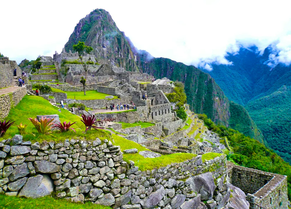 Ruined city of Machu Picchu: a world-famous building.