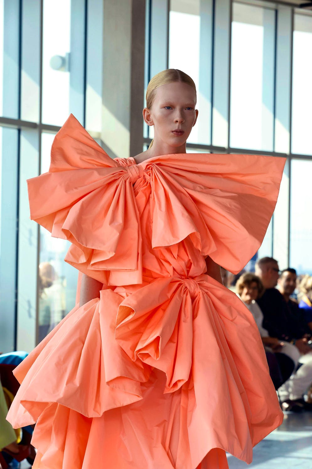 London Fashion Week 2024. Roksanda's sculptural work was inspired by Hungarian conceptual artist Agnes Denes.