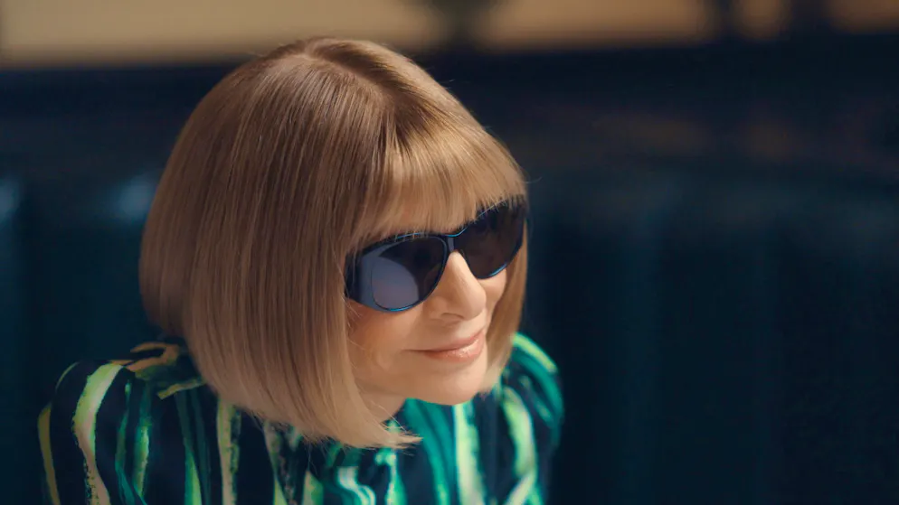 The huge sunglasses are Anna Wintour's trademark.