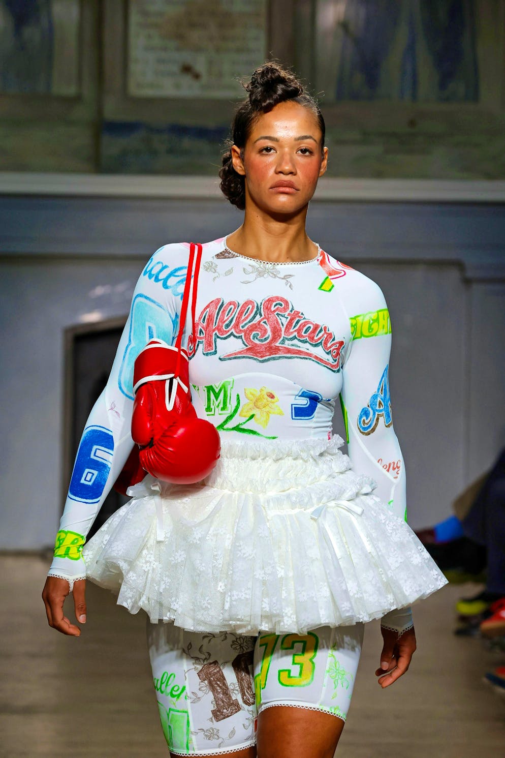 Designer Yuhan Wang dedicated her collection to various female boxers.