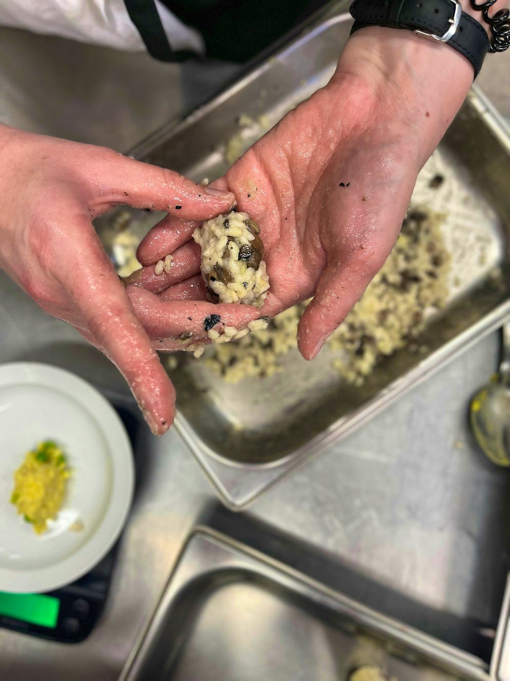 Travelogue Southern Sicily: Agriturismo Mandranova. During a cooking course, guests learn how to make the typical Sicilian arancini.