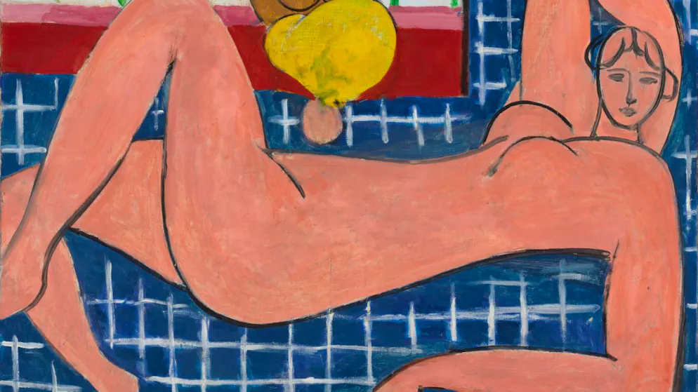 Rétrospective Henri Matisse à la Fondation Beyeler à Riehen (BS) - Gallery. La toile "Grand Nu Couché (Nu Rose)", peinte en 1935, fait partie de la septantaine d'oeuvres d'Henri Matisse exposées jusqu'au 26 janvier à la Fondation Beyeler, à Riehen (BS).
