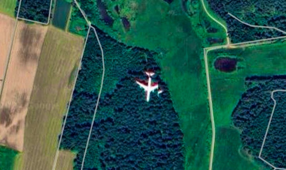 La foto satellitare di Google Maps del comune di Schramberg nella Foresta Nera (Baden-Württemberg).