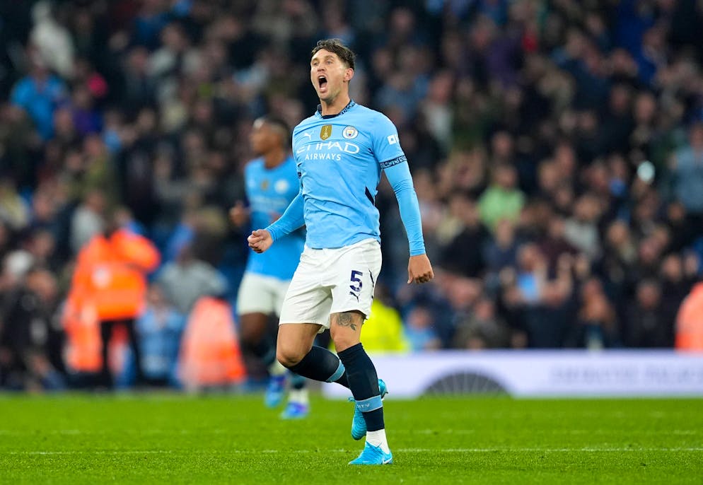 John Stones célèbre son but décisif.