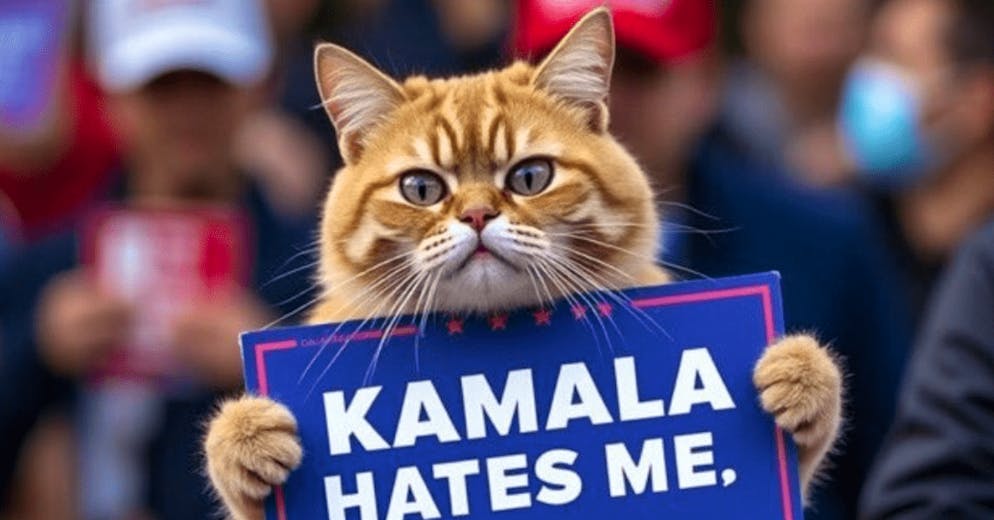 Auf seiner eigenen Social-Media-Plattform Truth Social macht sich Donald Trump einen Spass daraus Stimmung gegen Kamala Harris zu machen.