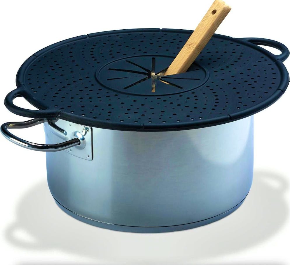 Prevent pasta water from boiling over: Protection against boiling over. Overcooking protection from Relaxdays for 18 francs, via Galaxus.