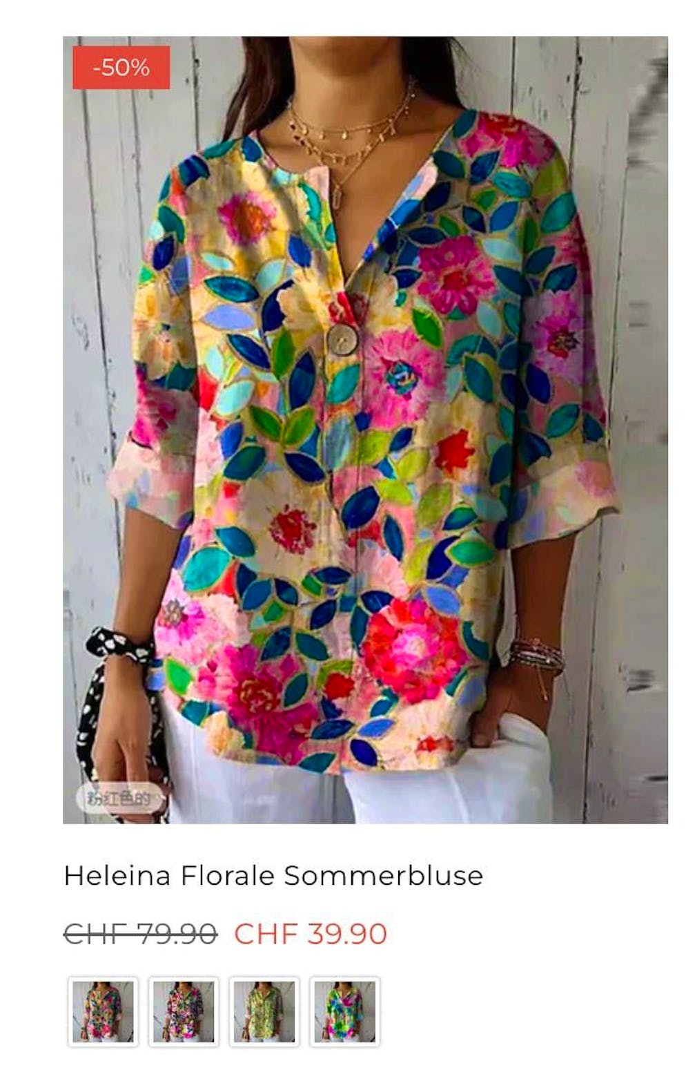 Attention, this picture is not an advertisement. And the "Floral summer blouse" is not from Mode Weber, but from Weber Mode (or perhaps directly from Shein or Temu).