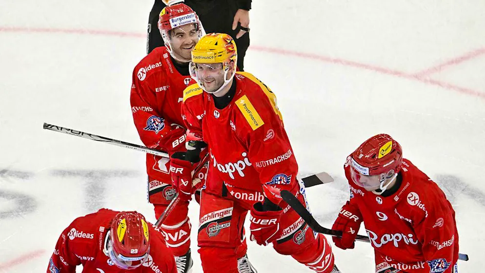 Smiling faces in Rapperswil-Jona: The Lakers with top scorer Nicklas Jensen are the new leaders of the National League