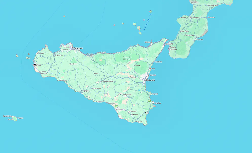Sizilien ist die grösste Insel im Mittelmeer und liegt an der Spitze des Italien-Stiefels.