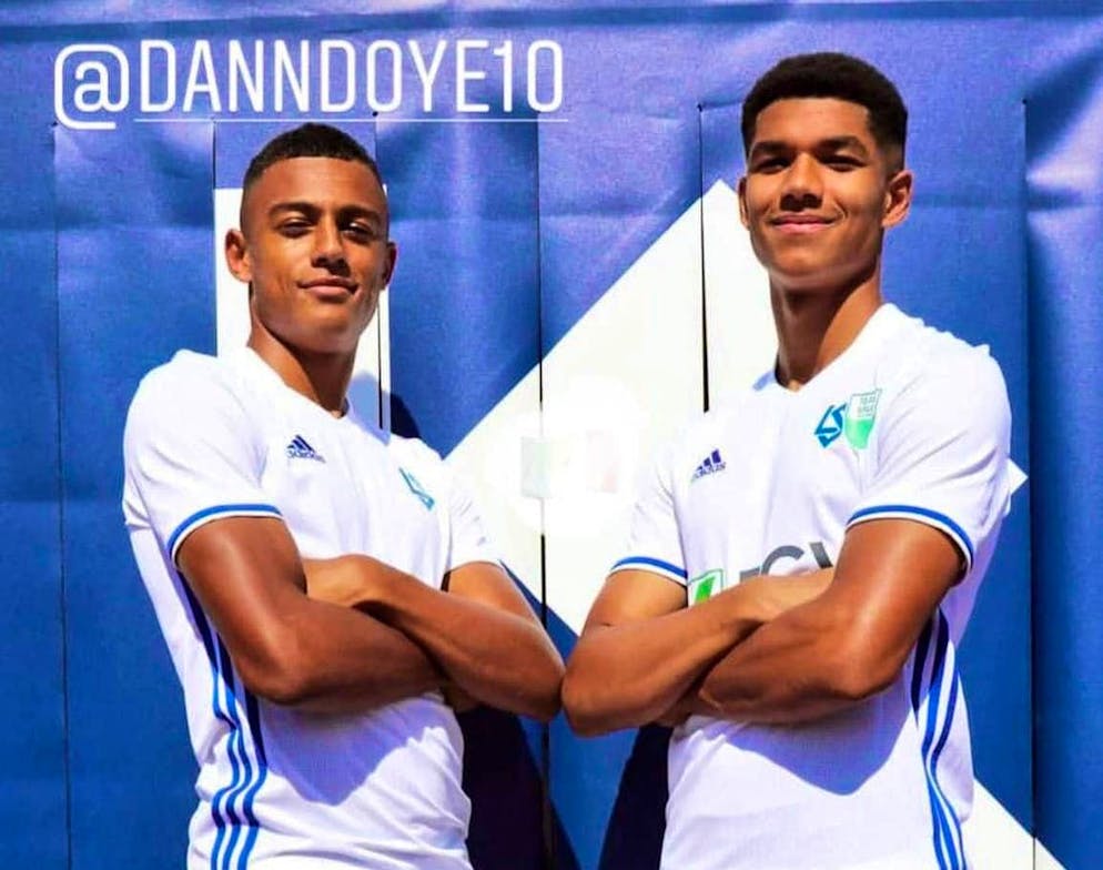 Lyam MacKinnon (right) talks to his former team-mate Dan Ndoye from time to time.