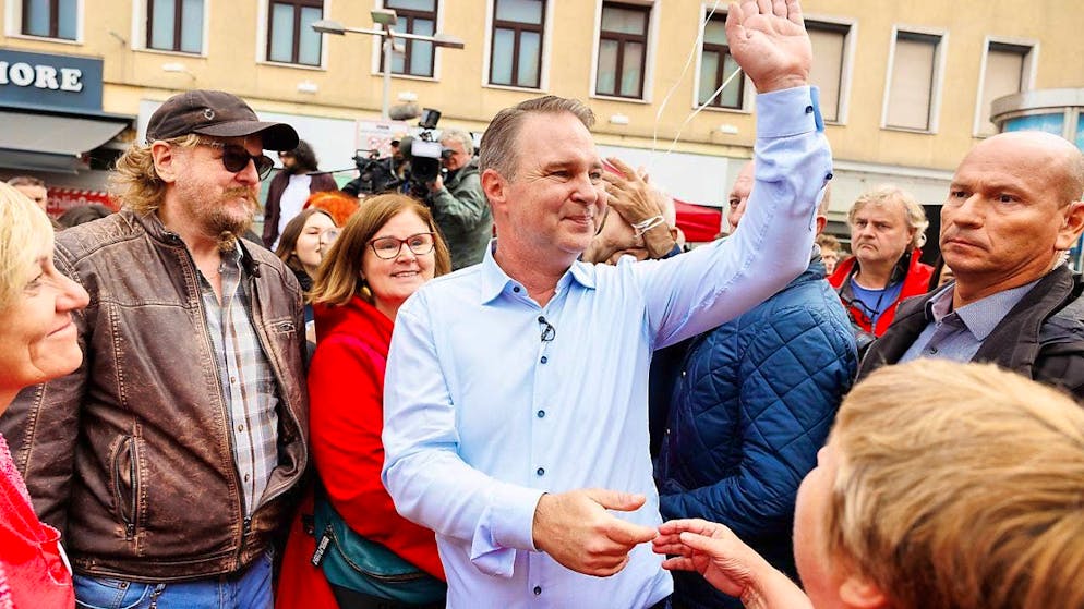 Spö top candidate Andreas Babler at the end of the SPÖ election campaign. Photo: Florian Wieser/APA/dpa