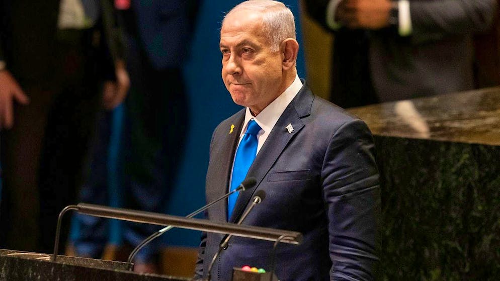 Benjamin Netanyahu, Prime Minister of Israel, speaks at the 79th session of the General Assembly at UN Headquarters in New York. Netanyahu resisted calls for a ceasefire at the UN. Photo: Lev Radin/ZUMA Press Wire/dpa