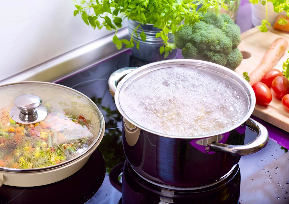 When cooking pasta, it is not uncommon for the water to boil over. This leaves burnt-on stains on the stove.