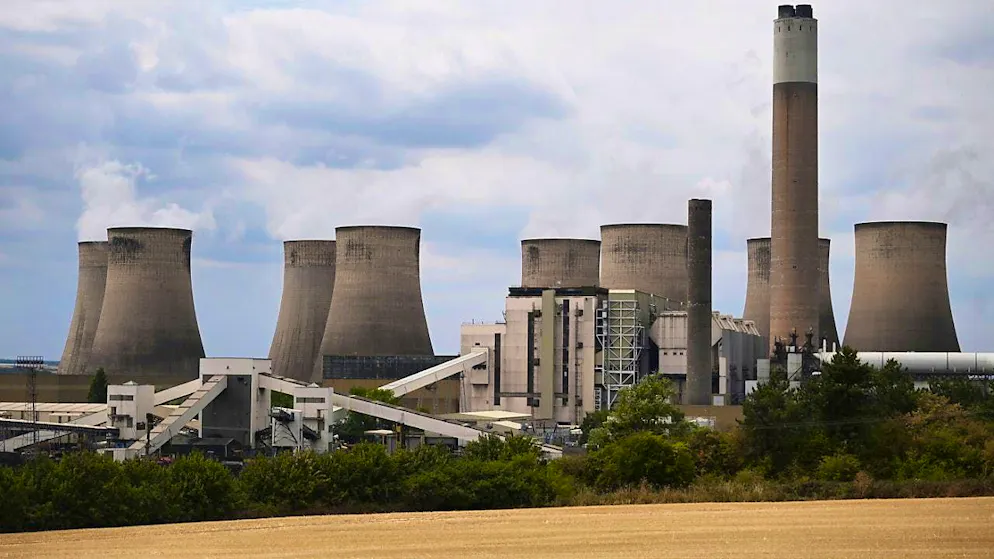 The UK's last coal-fired power station in Ratcliffe-on-Soar will close this week (archive image)