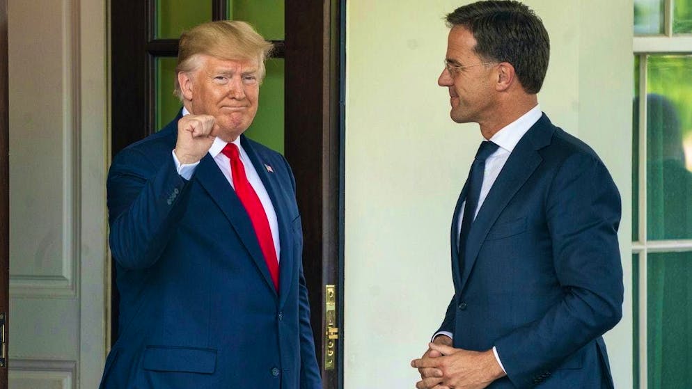 Allegedly friends: Donald Trump (left) and Mark Rutte in Washington on July 18, 2019.