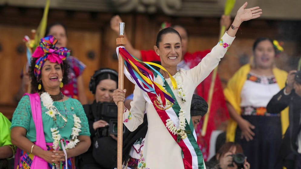 Die erste Präsidentin Mexikos, Claudia Sheinbaum, bei ihrer Vereidigung am Dienstag in Mexico-Stadt. (1. Oktober 2024)