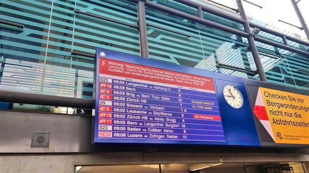 SBB interruption Zurich-Berne. An "external event" interrupted rail traffic between Zurich and Bern on Thursday morning.