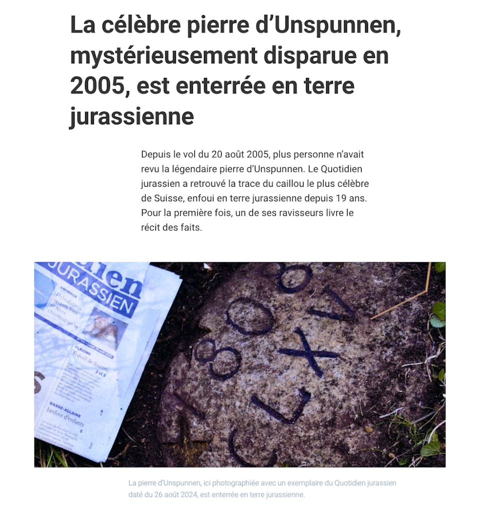 Der «Quotidien Jurassien» meint, das Beweisfoto sei «zweifelsfrei» echt. 