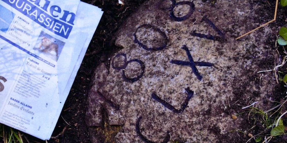 Dieses Bild soll beweisen, dass der Unspunnenstein gefunden wurde.