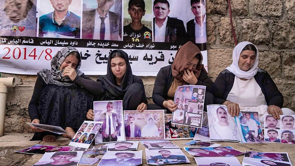 ARCHIVE - Yazidis take part in an event at the Lalish Temple to mark the anniversary of the genocide committed by the Islamic State organization against the Yazidis in the Sinjar region. Photo: Ismael Adnan/dpa
