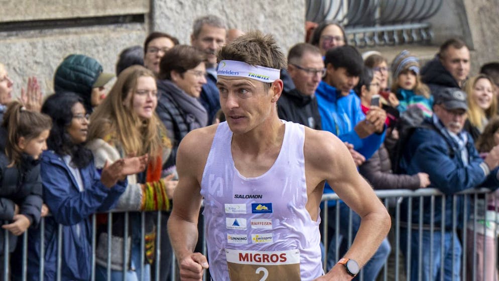 Mathias Kyburz bei Murten - Freiburg als erster Schweizer (als Zweiter bei den Männern) im Ziel