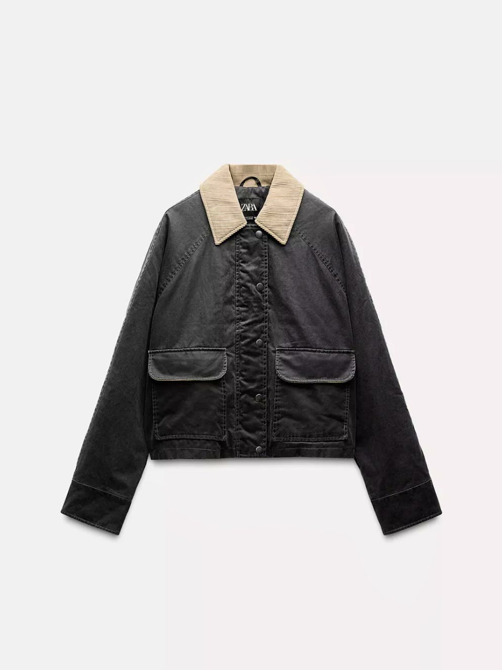 Trend-Alarm 8: Barn Jackets. Gewachste Steppjacke mit Cordkragen von Zara für 89.90 Franken.