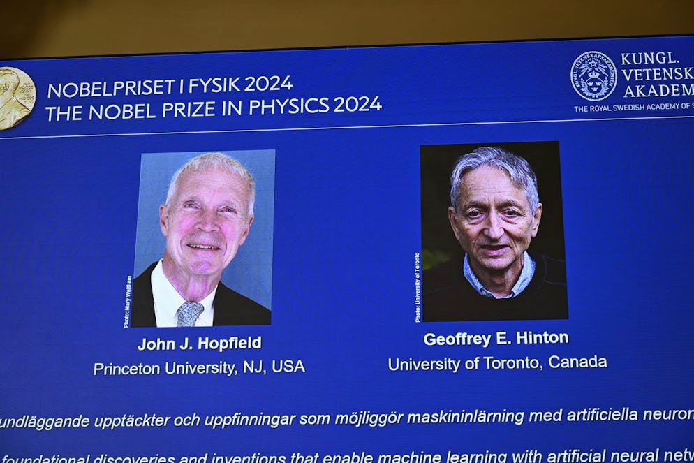 John Hopfield e Geoffrey Hinton.