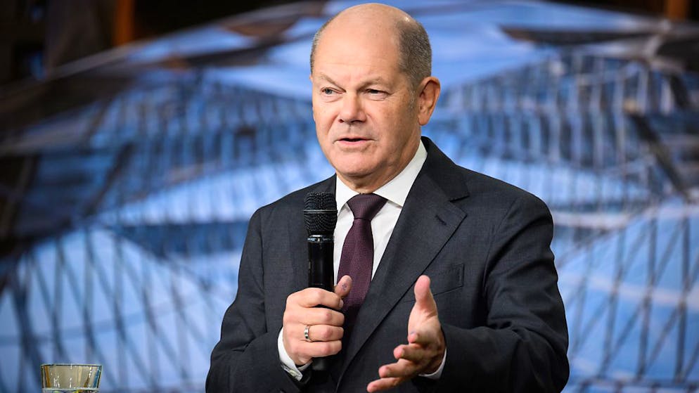 dpatopbilder - Bundeskanzler Olaf Scholz warnt vor «kollektiver Übellaunigkeit» in Deutschland. Foto: Bernd von Jutrczenka/dpa