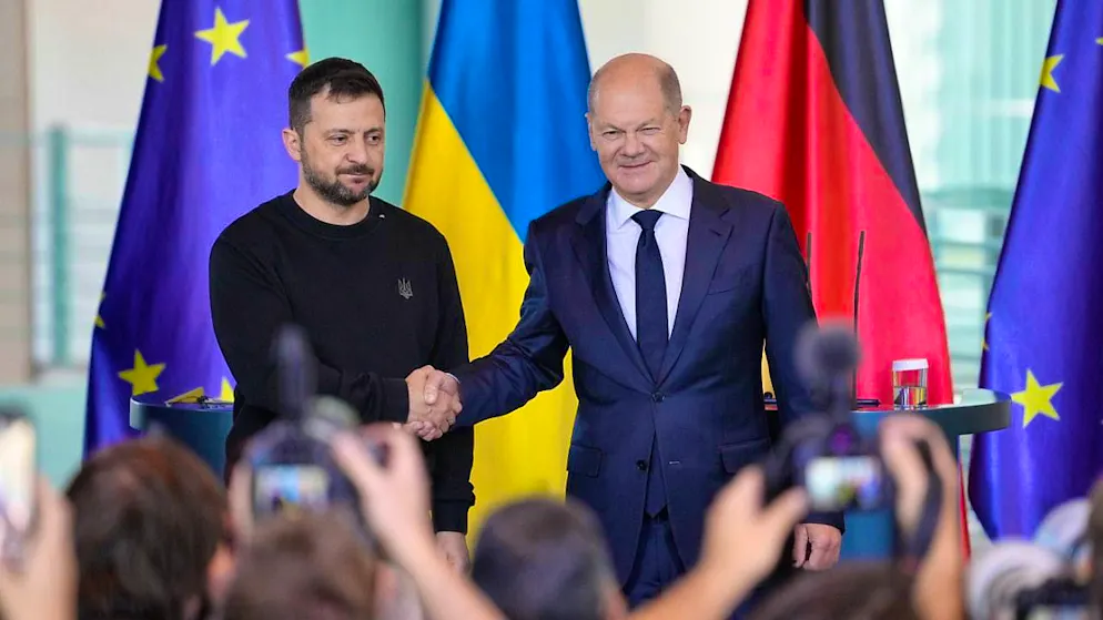 Ukrainian President Zelensky is on a one-day visit to Germany. Photo: Kay Nietfeld/dpa
