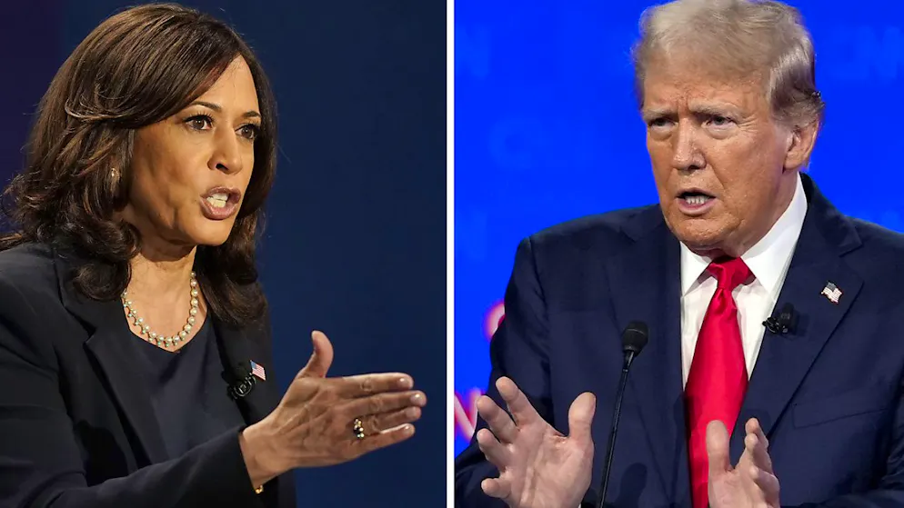 La vice presidente degli Stati Uniti e candidata democratica alla Casa Bianca Kamala Harris e l'ex presidente degli Stati Uniti e candidato repubblicano alla Casa Bianca Donald Trump (foto d'archivio)
