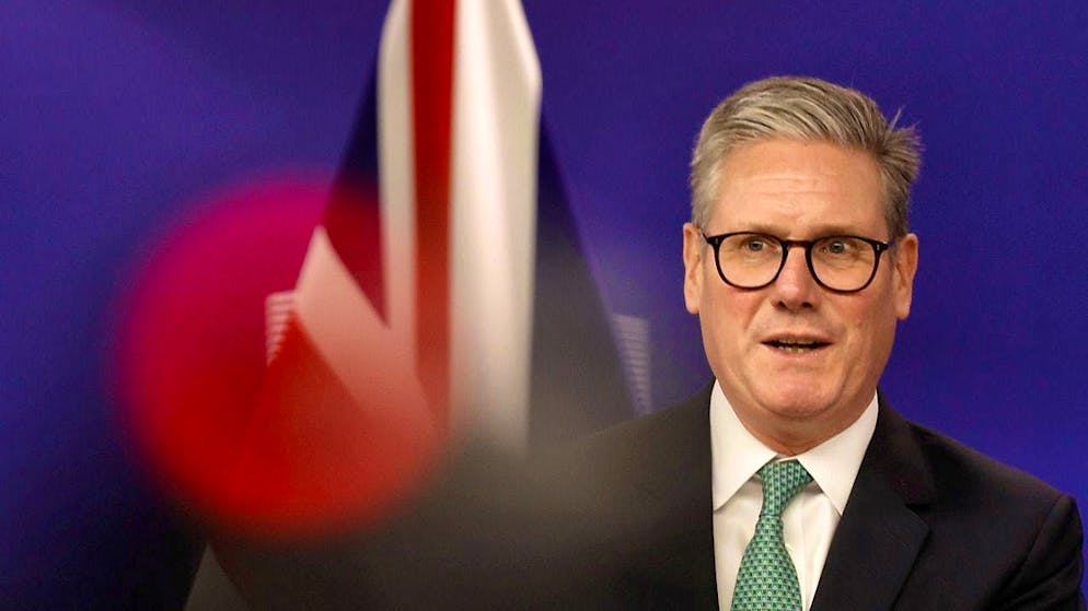 British Prime Minister Keir Starmer speaks during a meeting with European Commission President Ursula von der Leyen in Brussels. Photo: Omar Havana/AP/dpa