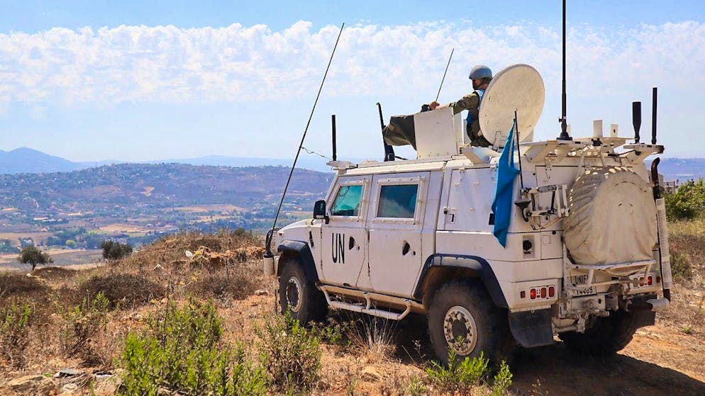 A soldier of the United Nations Interim Force in Lebanon (Unifil) in southern Lebanon near the Israeli border. (archive picture)