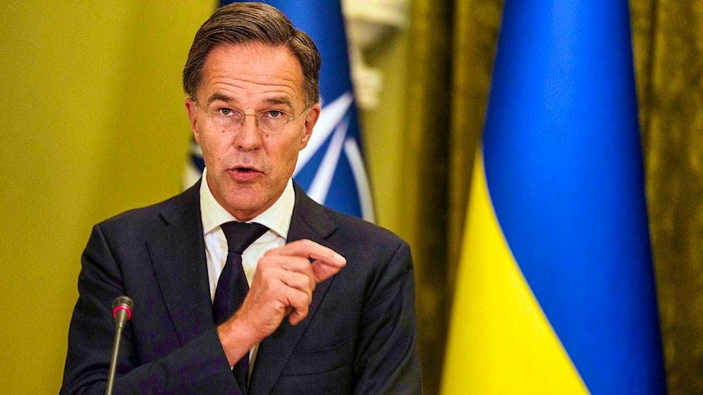 ARCHIVE - Nato Secretary General Mark Rutte reacts cautiously to Ukraine's wish for a quick invitation to join Nato. Photo: Evgeniy Maloletka/AP/dpa
