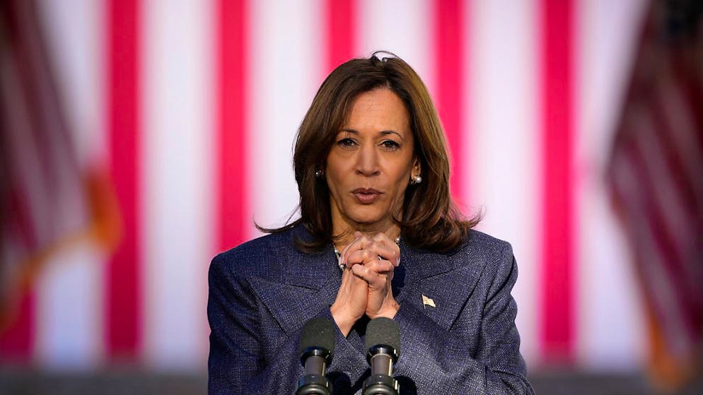 Kamala Harris, vice president of the United States and chairman of the Democratic council, is a member of the Wahlkampfveranstaltung at Washington Crossing Historic Park. Photo: Matt Slocum/AP/dpa